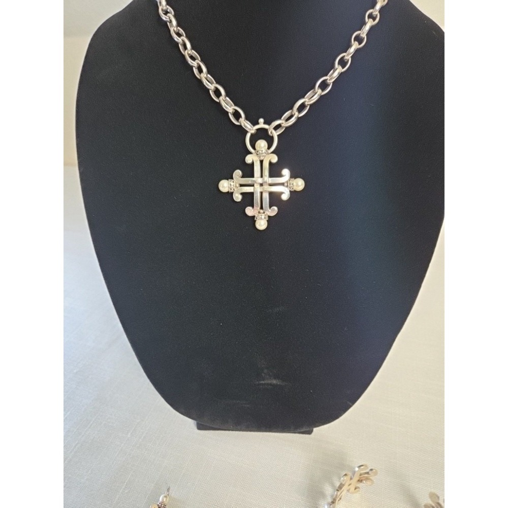 Brighton Silver Cross Motif Bracelet and Earring Set - Picture 2 of 11